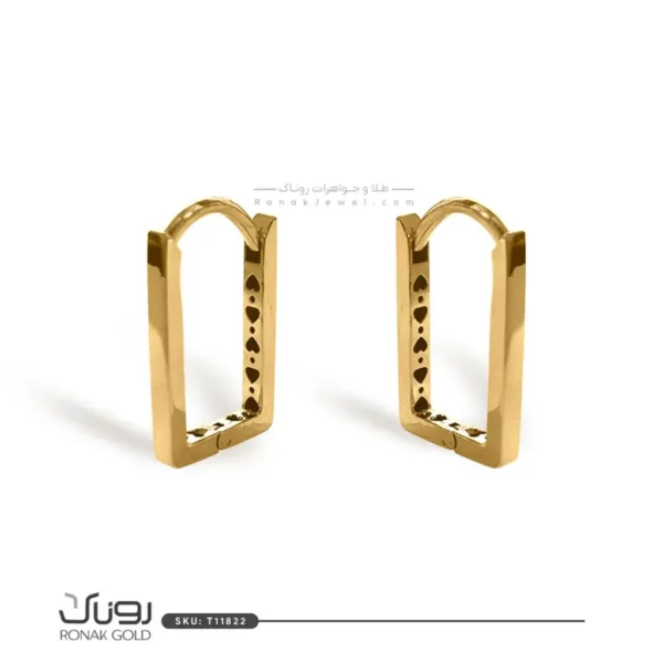 گوشواره طلای لوکس زارا با طراحی مدرن و ظریف