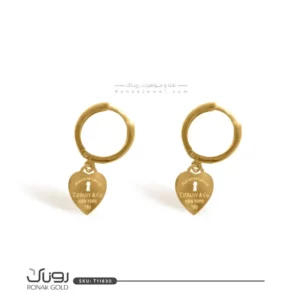 گوشواره مینیمال طرح ورساچه طلا با آویز سکه‌ای طرح ورساچه
