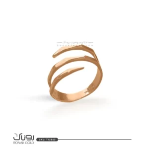 انگشتر طلای آغوش مجازی مینیمال با طراحی باز و الهام‌گرفته از آغوش، سبک و مدرن